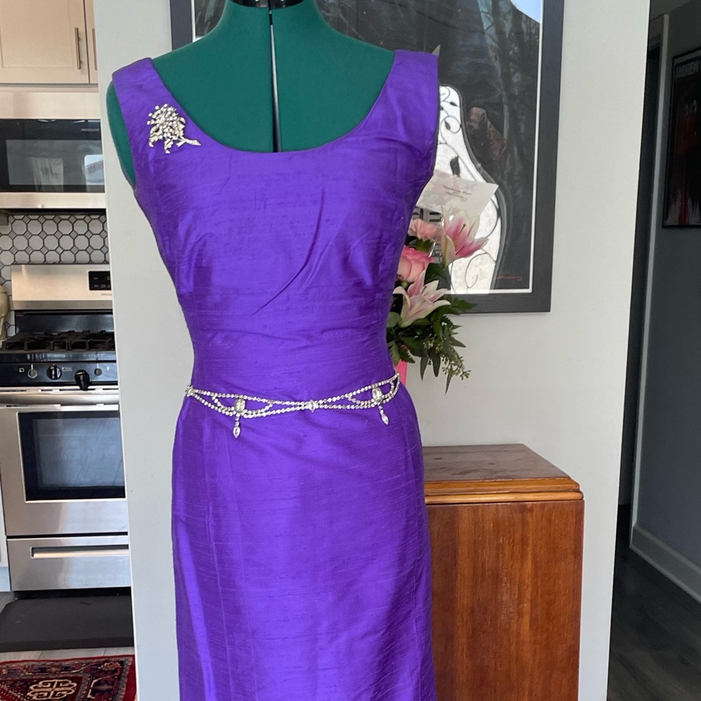 Purple Hourglass Full Length Gown